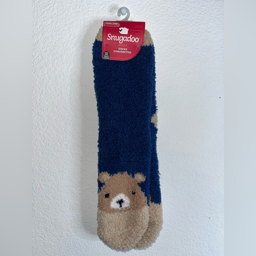 Snugadoo Adult Socks Soft Fuzzy Novelty Animal Design OS Polyester Spandex NWT